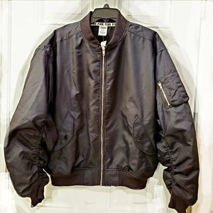 VICTORIA'S SECRET Pink Blk  Bomber Flight Jacket M
